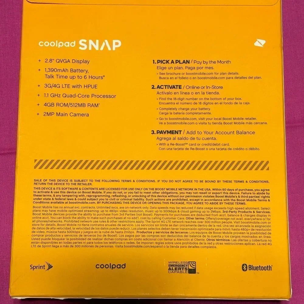 NEW - BOOST MOBILE Coolpad SNAP Flip Phone - 4G‎ LTE - Black sealed